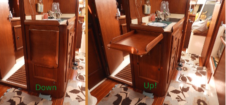 Our Counter Extension, in down and flipped-up positions