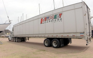 Keypoint Carriers truck arrives at boatyard with new mast