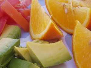 Colourful Tomatoes Avocadoes Oranges