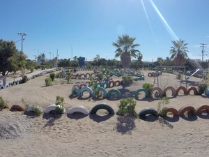 Bike Park made with lots of old tires
