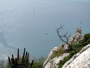 View from top of one of Los Frailes