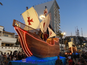 Wooden ship Parade float