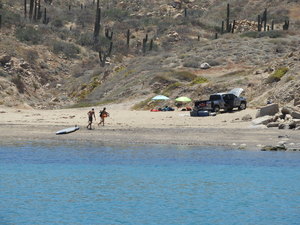 Beach campers near La Paz