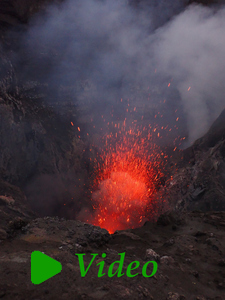 Video of eruption from Mt Yasur crater as seen from the rim