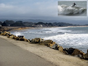 several surfers enjoying Half Moon Bay