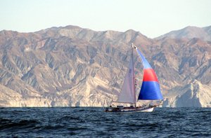 Sailboat Konami with asymmetrical spinnaker